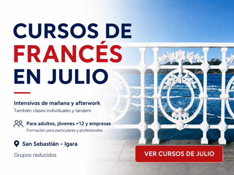 Cursos de francés en julio en Igara, San Sebastián: intensivos de mañana y afterwork, clases individuales y tándem en Olafrance.